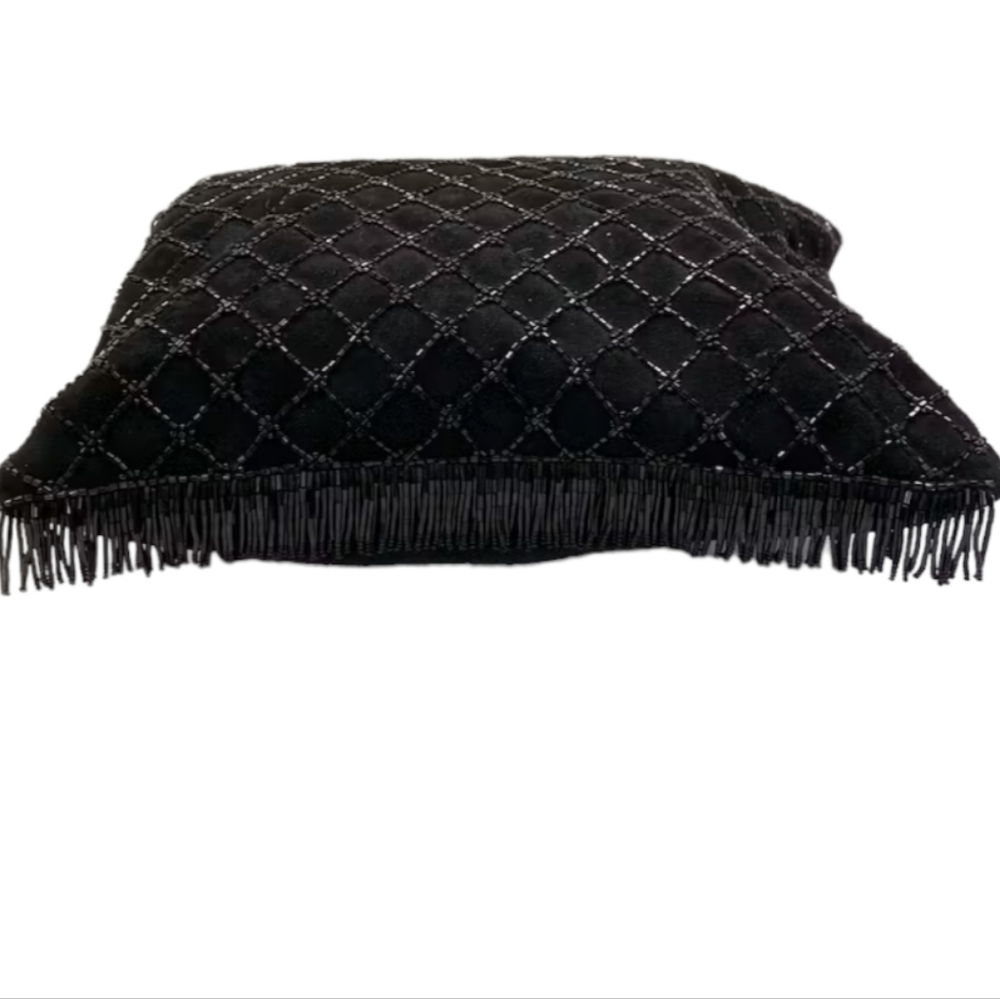 Vintage Moschino Borse Tracolla Black Beaded Suede Purse - Picture 6 of 10